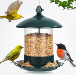 Metal Wild Bird Feeder with 360° Feeding Tray