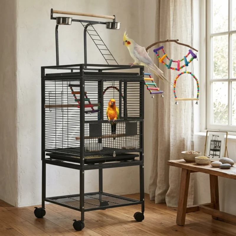Bird Cage with Stand for Small